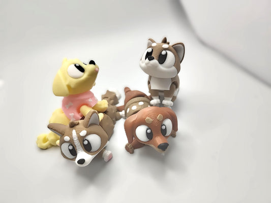 Articulated Dog Fidget Dachshund Golden Retriever Shiba Inu Yorkshire Terrier Corgi Beagle – Flexible 3D Printed Dogs – Sensory Desk Pet