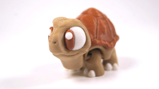 Articulated Tortoise Fidget Model – Flexible 3D Printed Tortoise Pocket Animal – Sensory Desk Pet