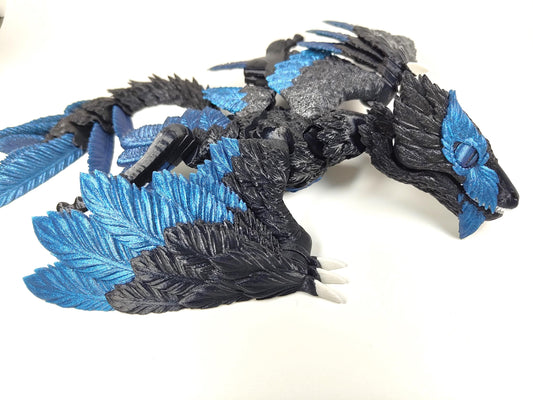 Articulated Microraptor 3D Printed Dinosaur Model Articulated Dragon Wyvern Ornament Display Item – Custom Colour