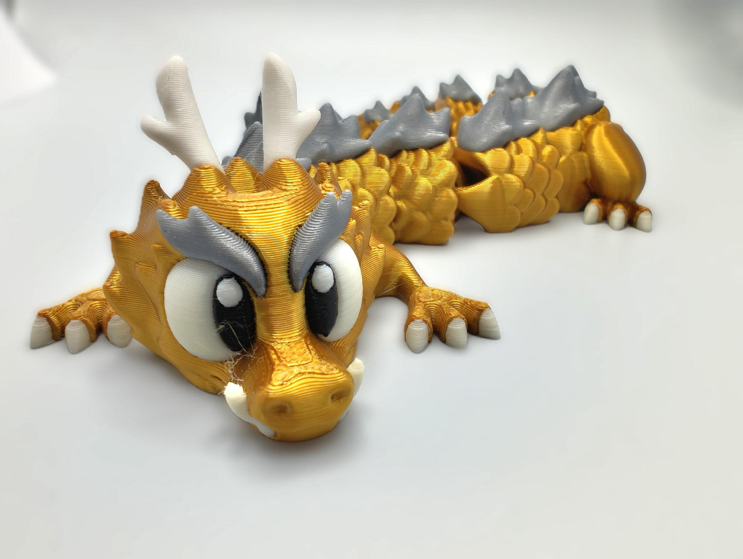 Articulated Dragon Fidget Model β Flexible 3D Printed Dragon - Chinese Dragon - Long Dragon β Sensory Item