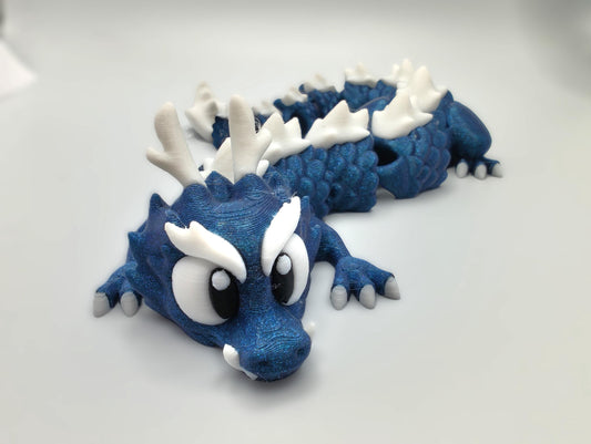 Articulated Dragon Fidget Model – Flexible 3D Printed Dragon - Chinese Dragon - Long Dragon – Sensory Item