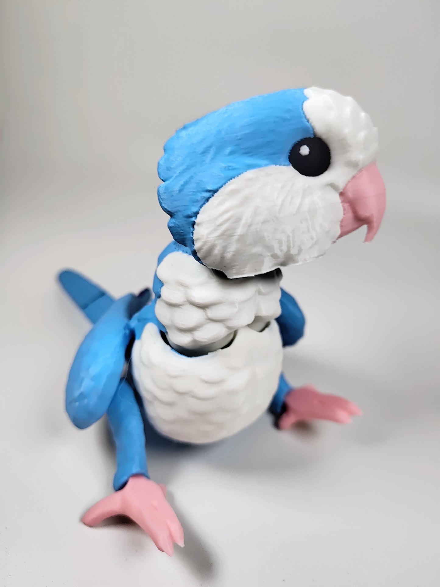 Articulated Quaker Parrot 3D Printed Parrot Model - 3D Printed Parrot - Bird Ornament Display Item - Bird Fidget
