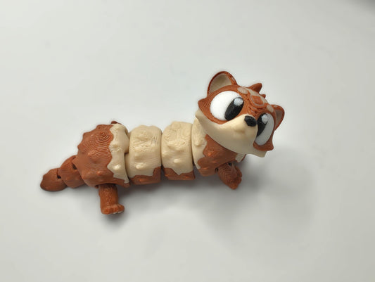 Articulated Ferret Fidget Model – Flexible 3D Printed Ferret - Pocket Animal – Sensory Desk Pet