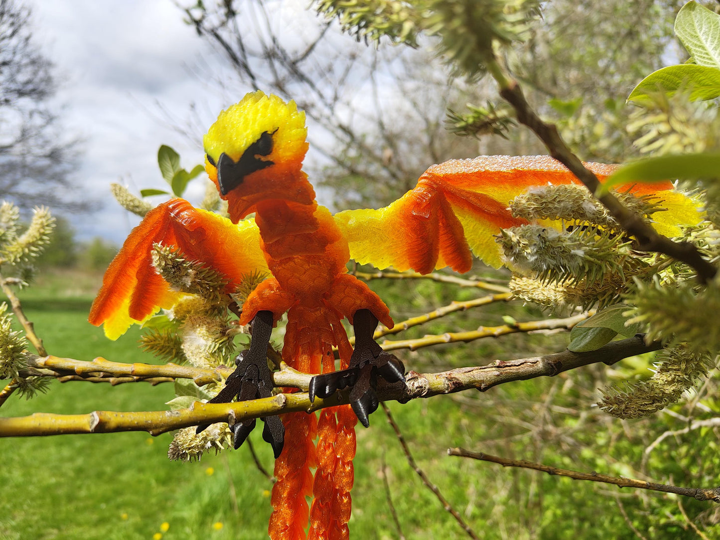 Articulated Phoenix Model 3D Printed Bird - 3D Printed Phoenix - Flexi Phoenix - Bird Ornament Display Item - Bird Fidget