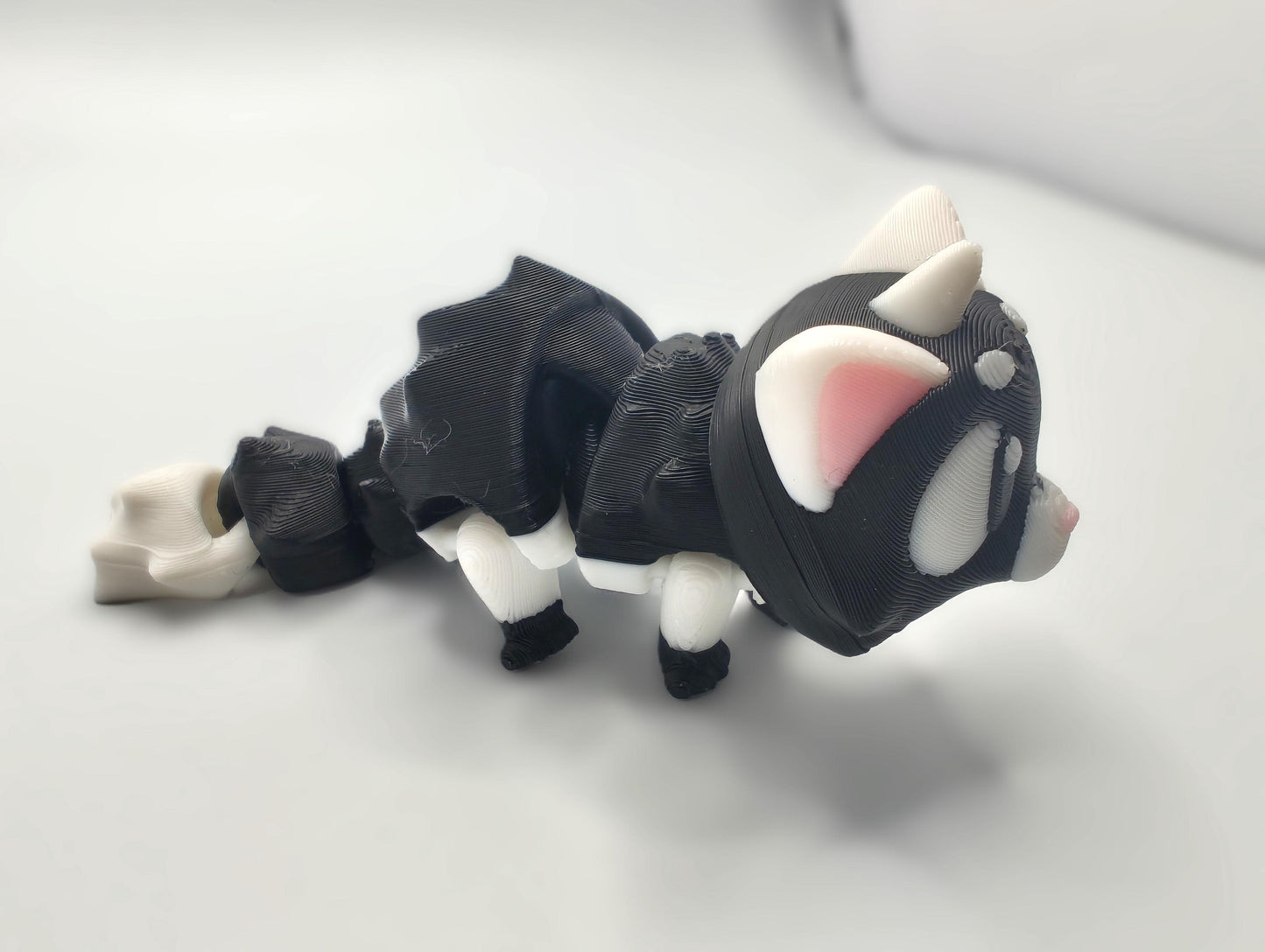Articulated Cat Fidget Model – Flexible 3D Printed Cat Kitten - Pocket Animal – Sensory Desk Pet