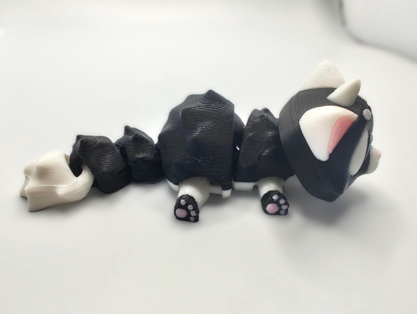 Articulated Cat Fidget Model – Flexible 3D Printed Cat Kitten - Pocket Animal – Sensory Desk Pet