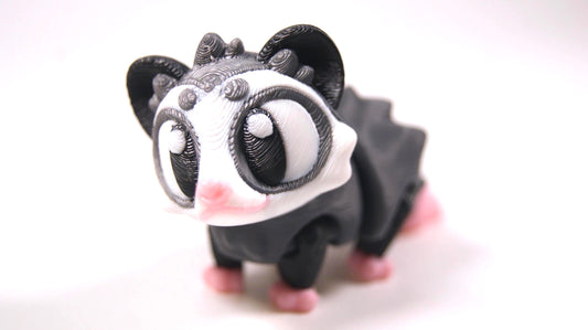 Articulated Opossum Fidget Model – Flexible 3D Printed Opossum Pocket Animal – Sensory Desk Pet