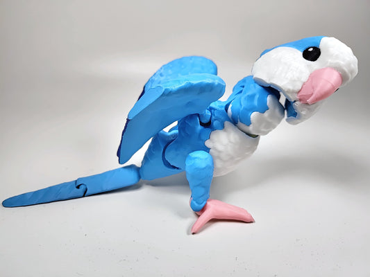 Articulated Quaker Parrot 3D Printed Parrot Model - 3D Printed Parrot - Bird Ornament Display Item - Bird Fidget