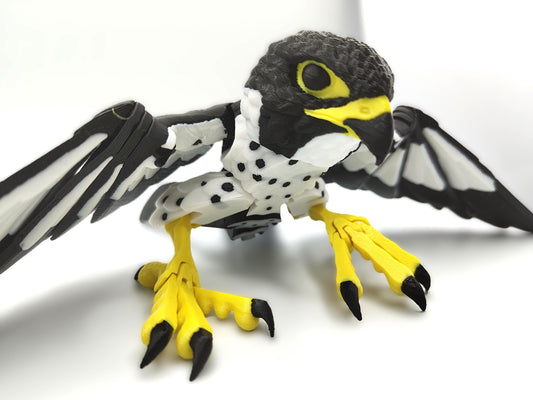 Articulated Peregrine Falcon Model 3D Printed Bird - Bird of Prey - Bird Ornament Display Item - Bird Fidget