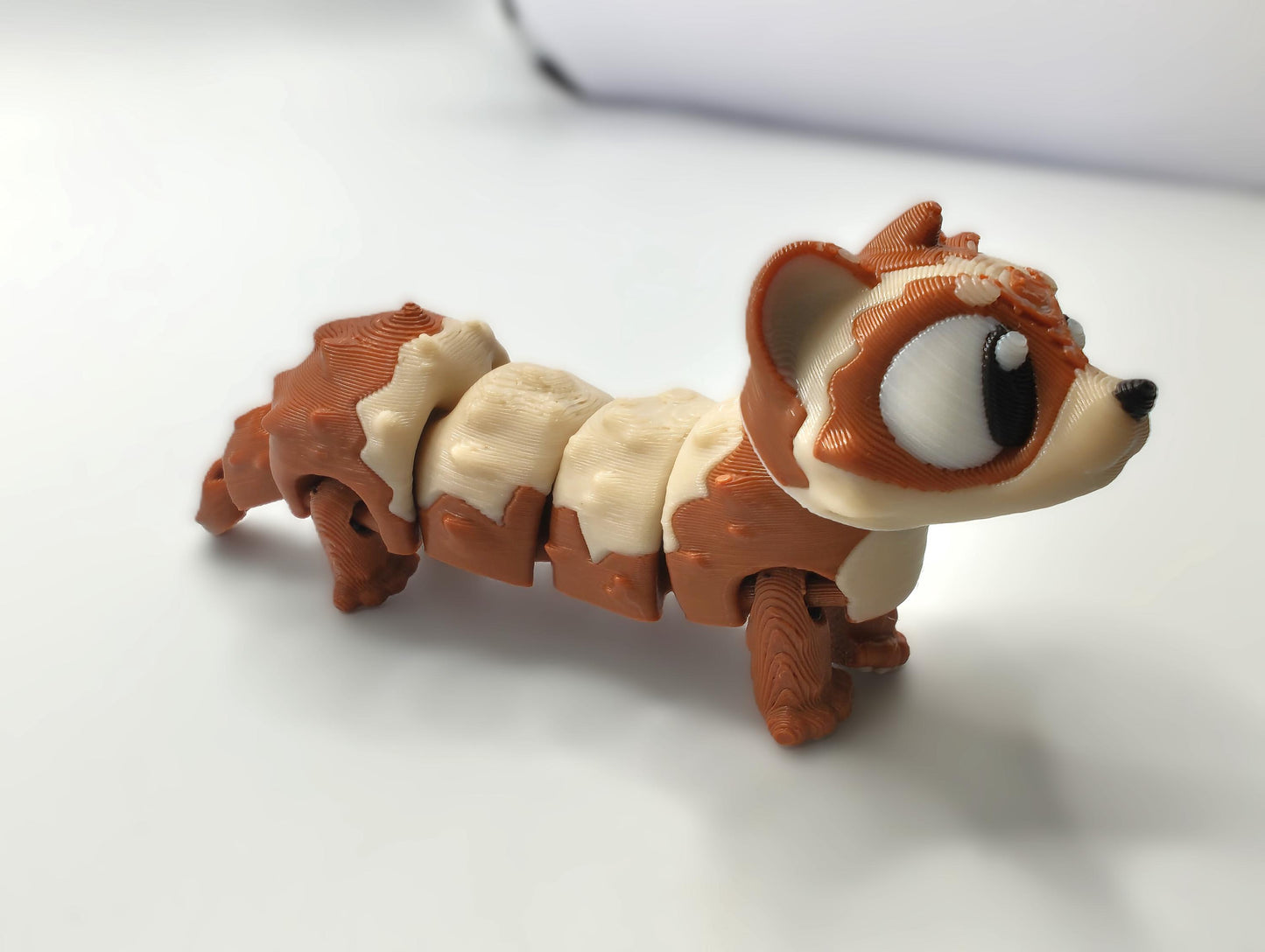 Articulated Ferret Fidget Model β Flexible 3D Printed Ferret - Pocket Animal β Sensory Desk Pet