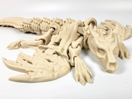 Articulated Skeleton Dragon Fidget Model – 3D Printed Flexi Bone Dragon