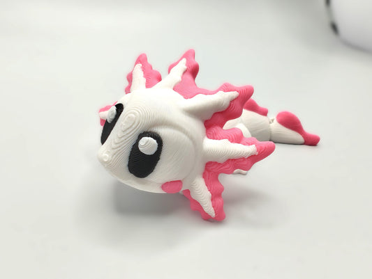 Articulated Axolotl Fidget Model – Flexible 3D Printed Axolotl - Pocket Animal – Sensory Desk Pet