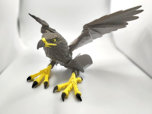 Articulated Golden Eagle Model 3D Printed Bird - Bird of Prey - Bird Ornament Display Item - Bird Fidget