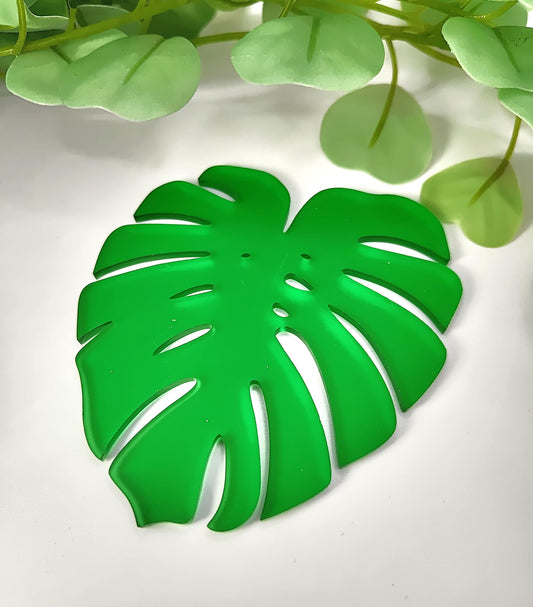 Monstera Leaf Frosted Acrylic Coaster - Laser Cut - Minimalist Home Decor - Perfect For A Cute And Unique Birthday Gift, Christmas etc