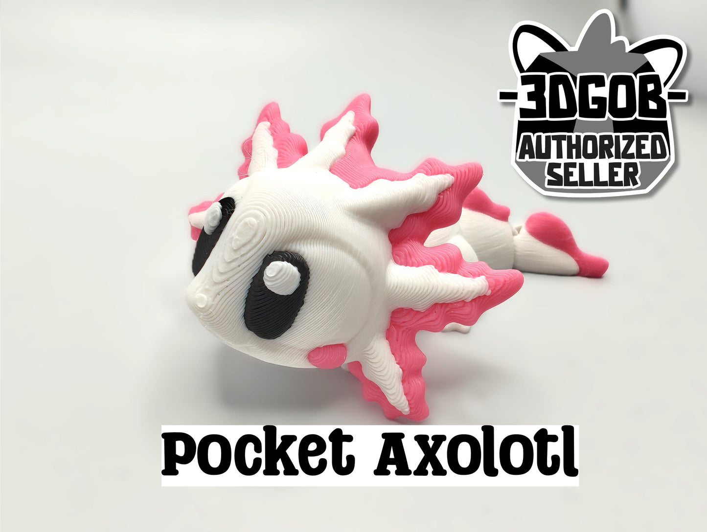 Articulated Axolotl Fidget Model – Flexible 3D Printed Axolotl - Pocket Animal – Sensory Desk Pet