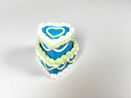 Blueberry Whip Cake Clicker – 3D Printed Heart-Shaped Cake Fidget Toy