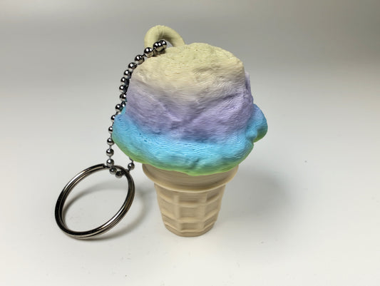 Cotton Cone Ice Cream Clicker – 3D Printed Ice Cream Keychain Ice Cream Fidget Toy