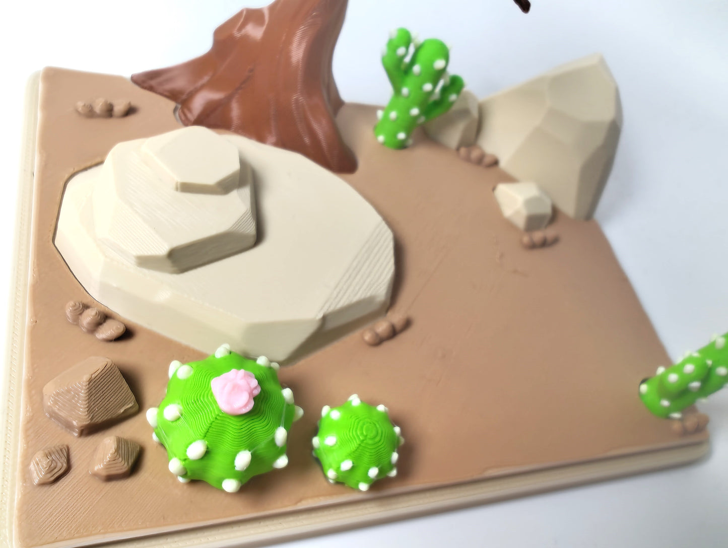 Armadillo Desert 3D Printed Diorama - Articulated Armadillo Fidget Collectable - Desert Diorama - Armadillo and Desert Play Set