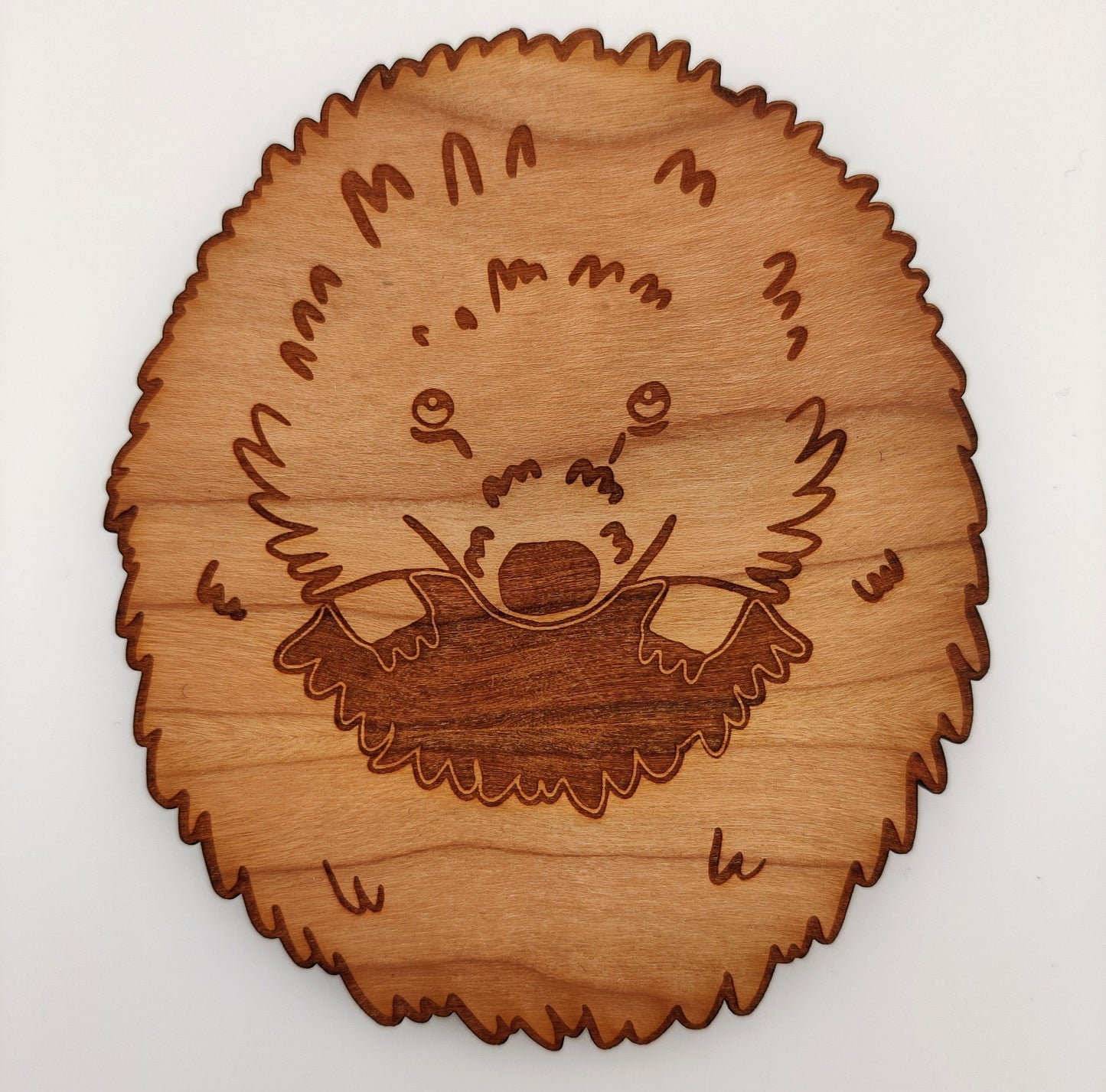 British Animal Coasters - Robin, Otter, Badger, Fox, Hedgehog - Cherry Wood Ply - Laser Cut and Engraved - Perfect For A Gift, Homeware