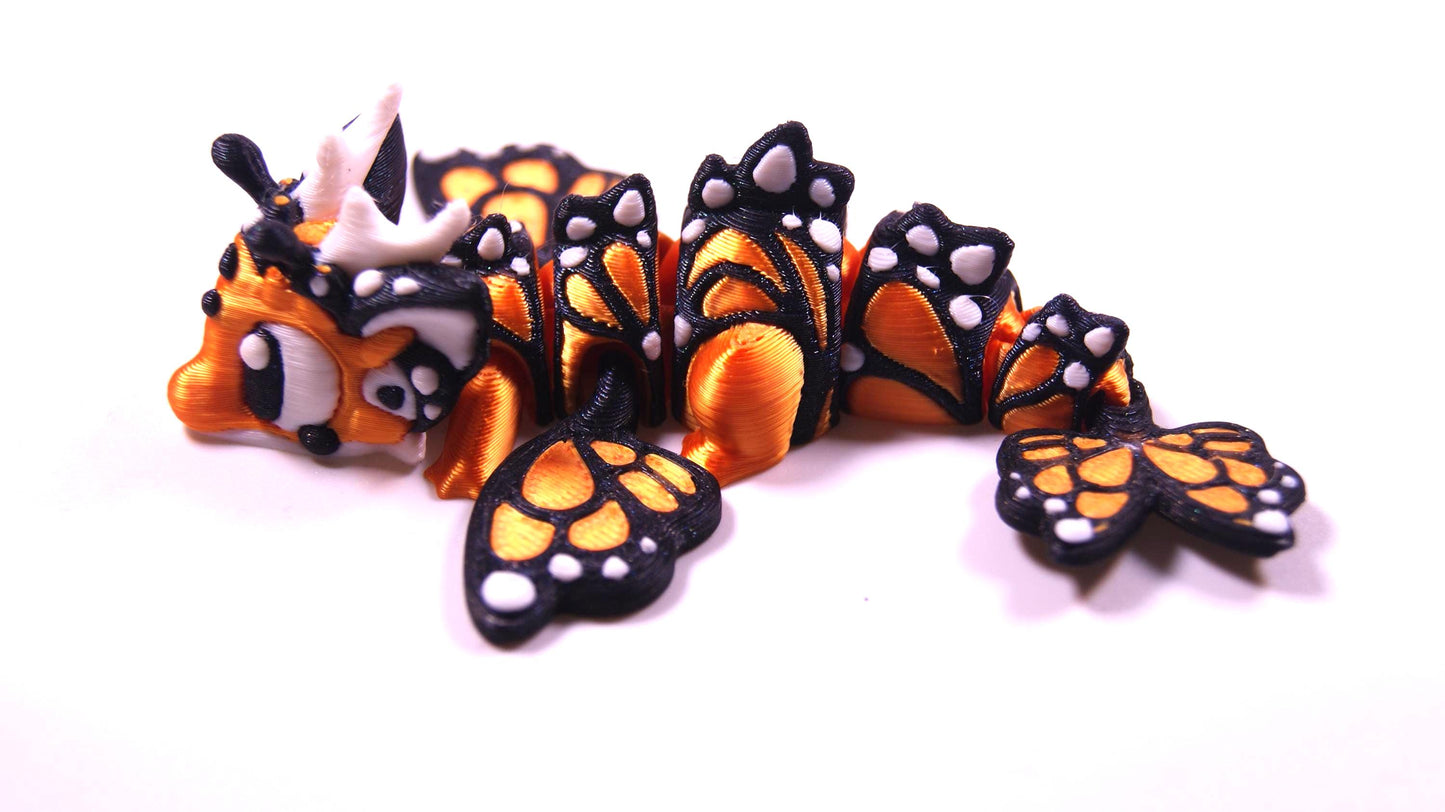 Articulated Dragon Fidget Collectable - Pocket Animal Desk Pet - Butterfly Dragon and Storage Egg