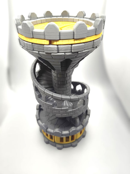 Mechanical Castle Dice Tower DnD Dice Tower – 3D Printed Dice Roller - Dice Storage Dice Jail Functional Iris Mechanism