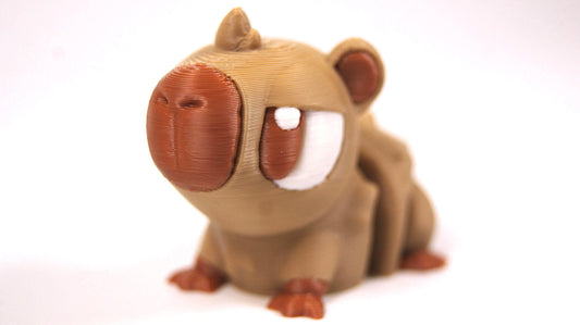 Articulated Capybara Fidget Model – Flexible 3D Printed Capybara Pocket Animal – Sensory Desk Pet