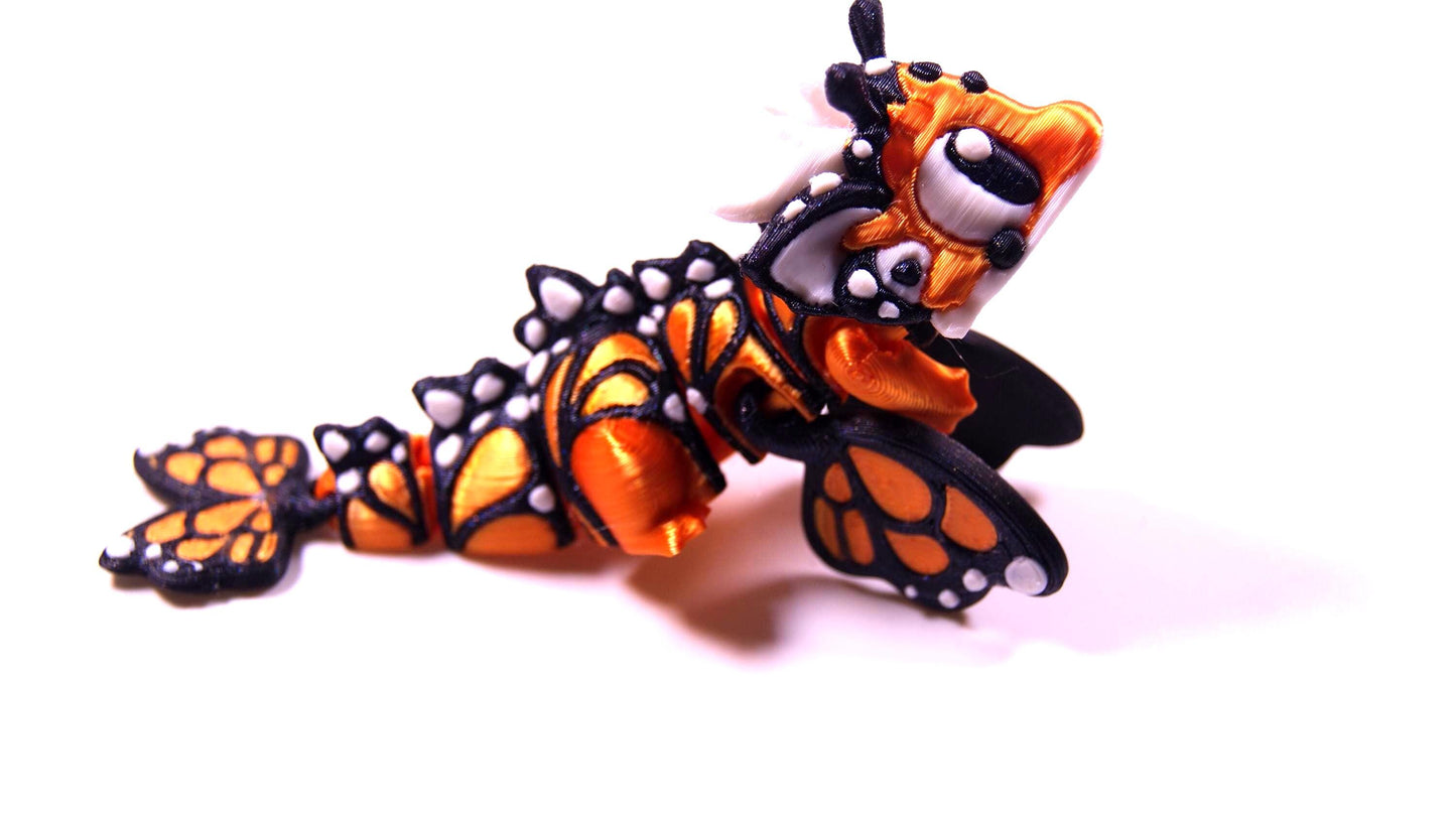 Articulated Dragon Fidget Collectable - Pocket Animal Desk Pet - Butterfly Dragon and Storage Egg