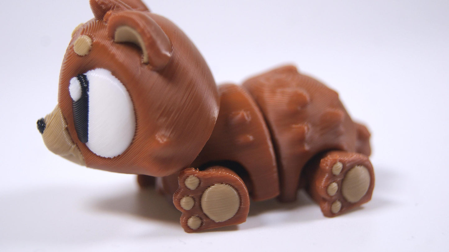 Articulated Bear Fidget Model β Flexible 3D Printed Bear Pocket Animal β Sensory Desk Pet
