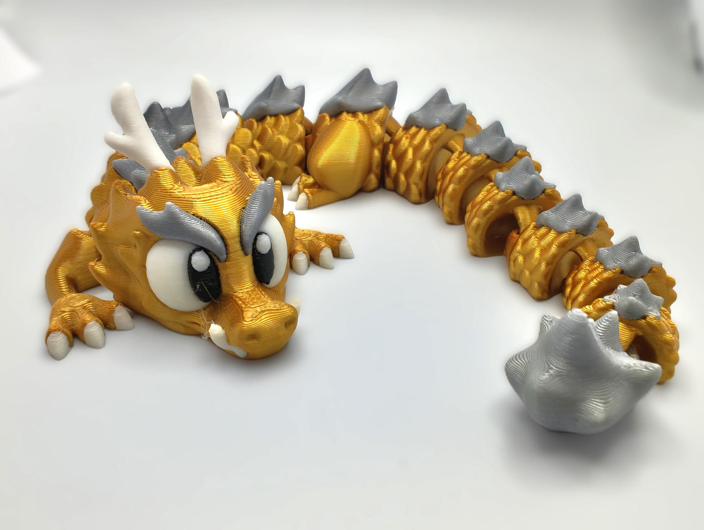Articulated Dragon Fidget Model β Flexible 3D Printed Dragon - Chinese Dragon - Long Dragon β Sensory Item