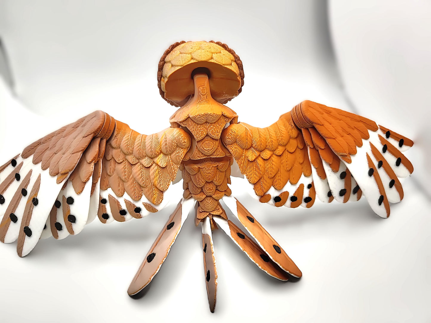 Articulated Barn Owl Model 3D Printed Owl - Bird of Prey - Bird Ornament Display Item - Bird Fidget