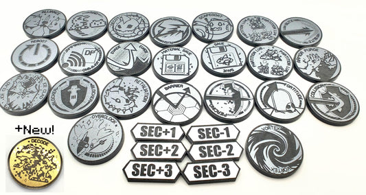 DTCG Keyword Tokens Ability Counters 2 Colour Acrylic 3mm Laser Cut and Engraved - Choose your own