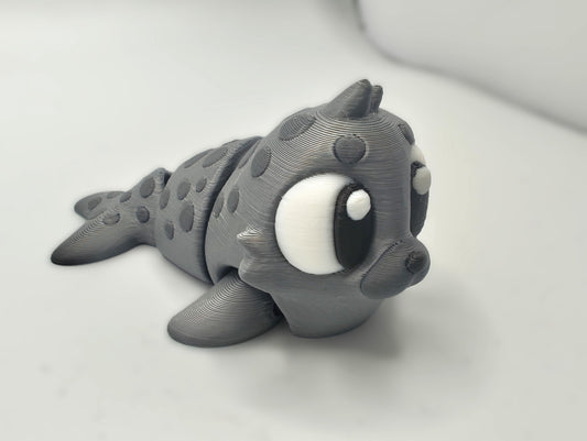 Articulated Seal Fidget Model – Flexible 3D Printed Seal - Pocket Animal – Sensory Desk Pet