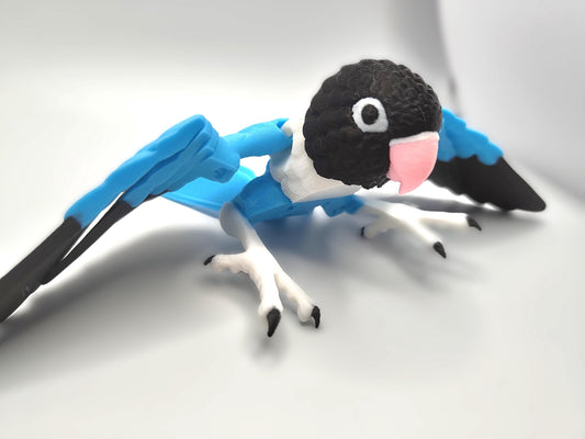 Articulated Lovebird Model 3D Printed Bird - Articulated Parrot - Bird Ornament Display Item - Bird Fidget