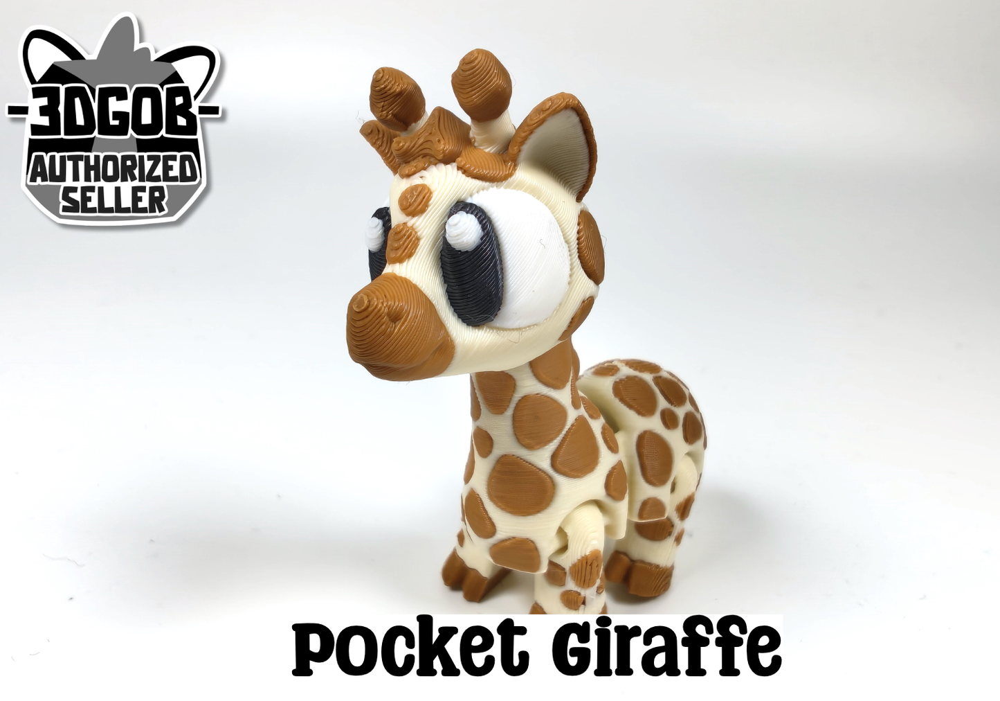 Articulated Giraffe Fidget Model – Flexible 3D Printed Giraffe Pocket Animal – Sensory Desk Pet