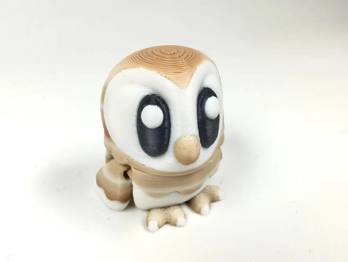 Owl Park 3D Printed Diorama - Articulated Owl Fidget Collectable Barn Owl Great Horned Owl - 3D Printed Owl and Park set - Fidget Display