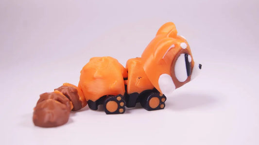Articulated Red Panda Fidget Model – Flexible 3D Printed Red Panda Pocket Animal – Sensory Desk Pet