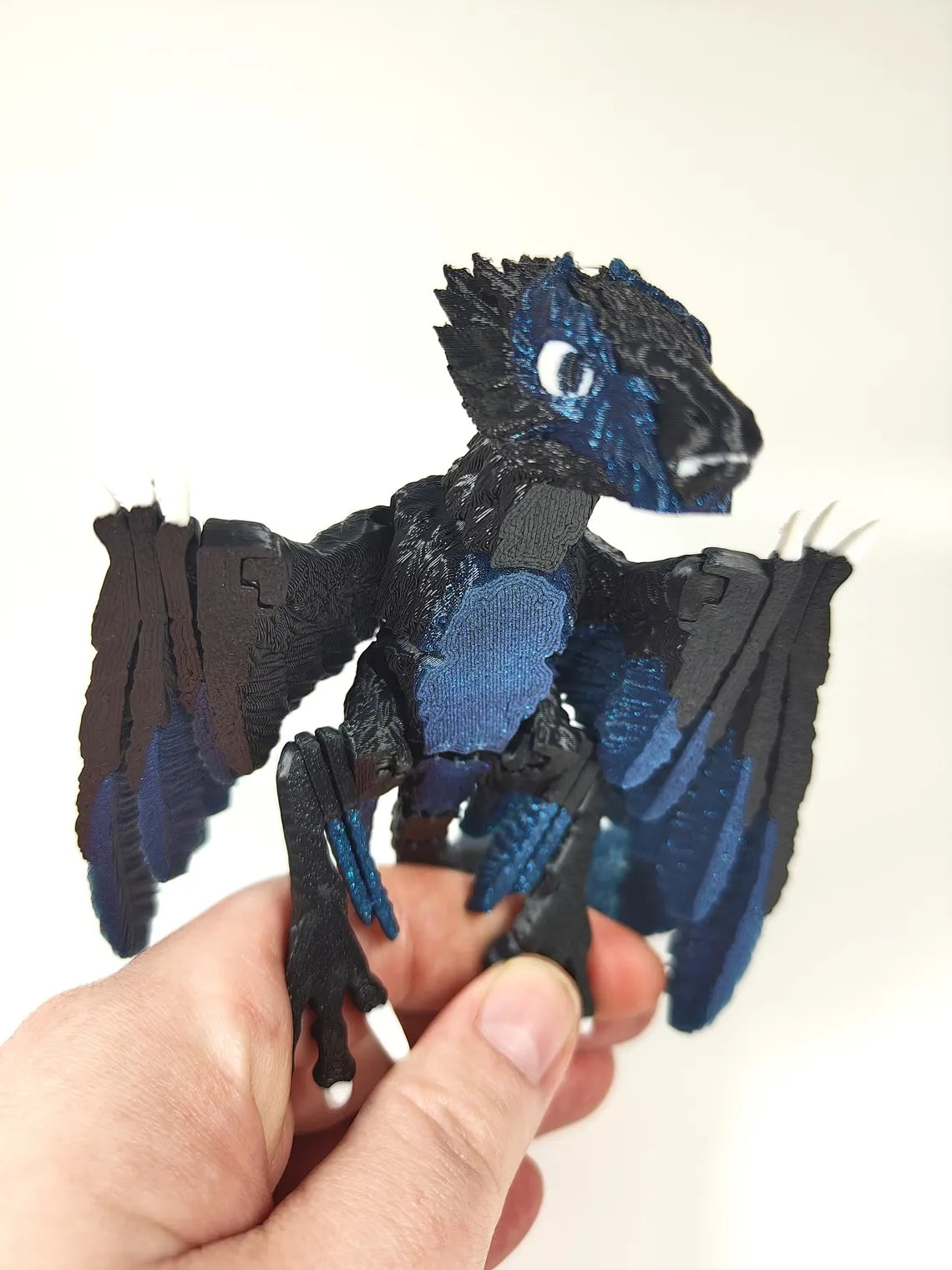 Articulated Micro Microraptor 3D Printed Dinosaur Mini Raptor Model Articulated Dragon Wyvern Ornament Display Item β Custom Colour