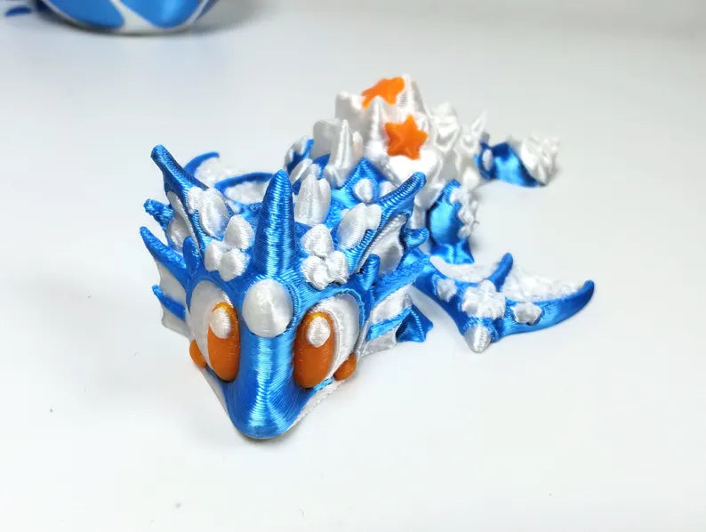 Articulated Dragon Fidget Collectable - Pocket Animal Desk Pet - Seashell Dragon