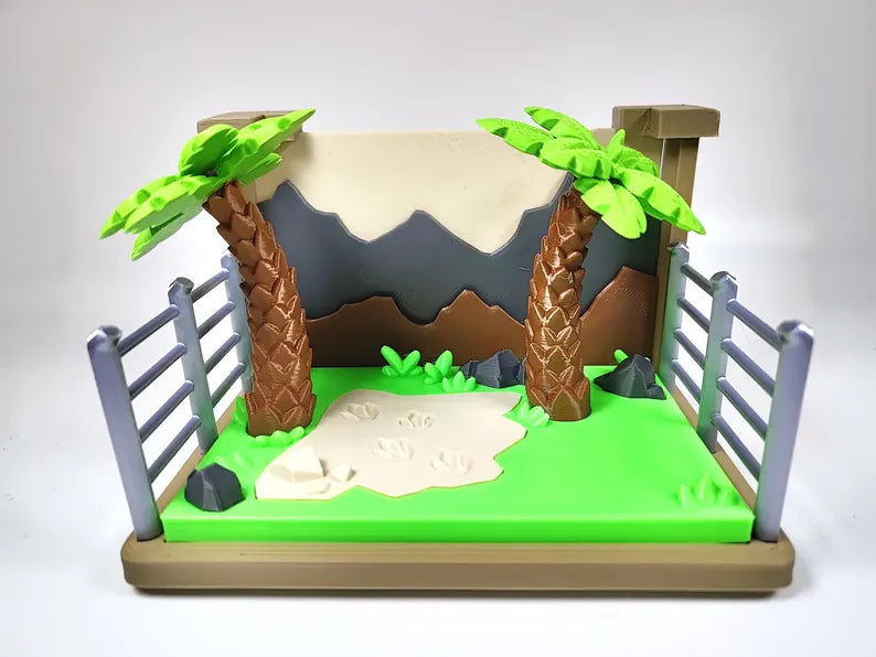Lost World Dinosaur 3D Printed Diorama - Articulated Dinosaur Fidget Collectable Diorama