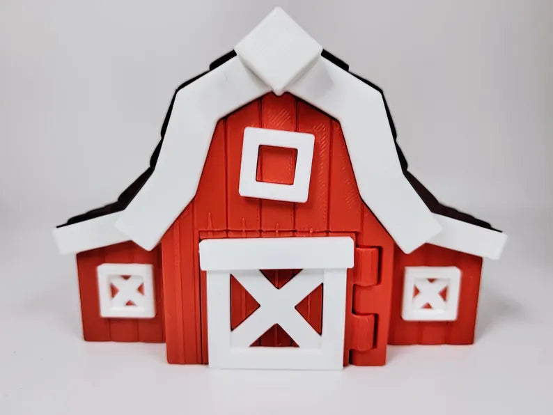 Farmyard Barn 3D Printed Diorama - Articulated Animal Display