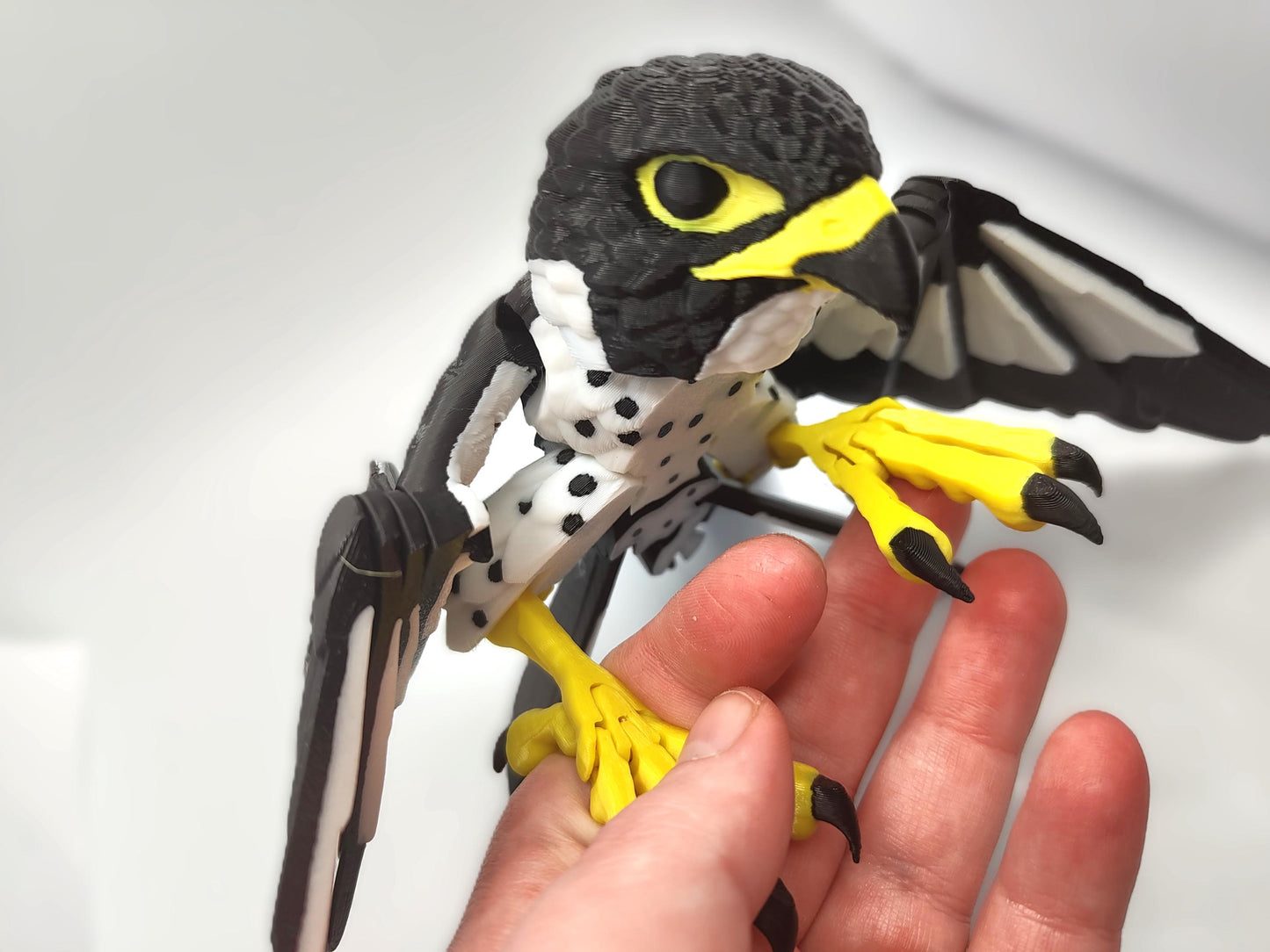 Articulated Peregrine Falcon Model 3D Printed Bird - Bird of Prey - Bird Ornament Display Item - Bird Fidget