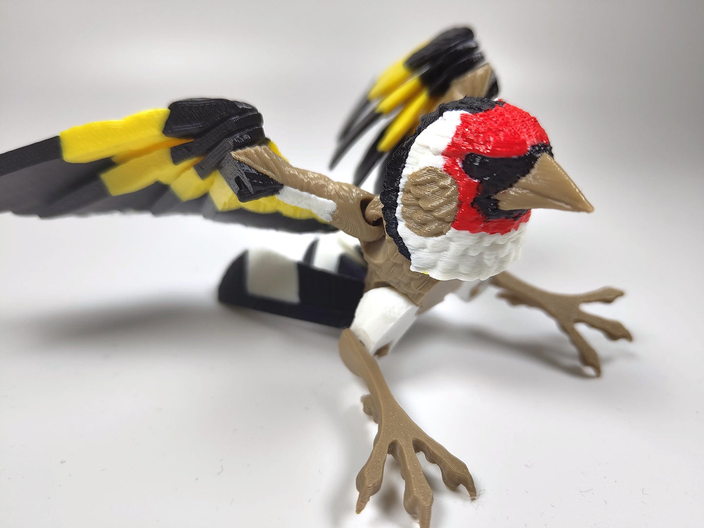 Articulated Goldfinch Model 3D Printed Bird - European Goldfinch Articulated Bird - Bird Ornament Display Item - Bird Fidget