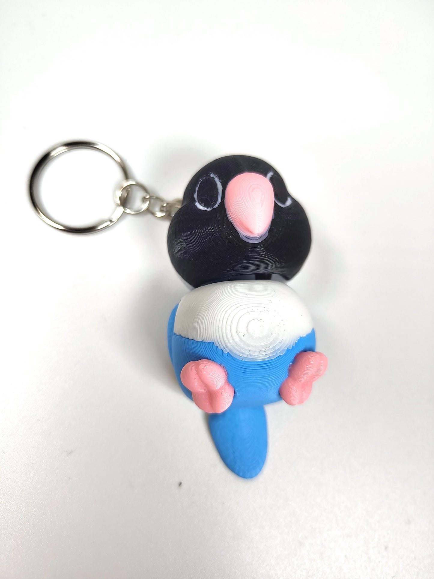 Articulated Lovebird Keychain 3D Printed Parrot Key Ring - 3D Printed Lovebird Keyring - Bird Fob - Bird Fidget