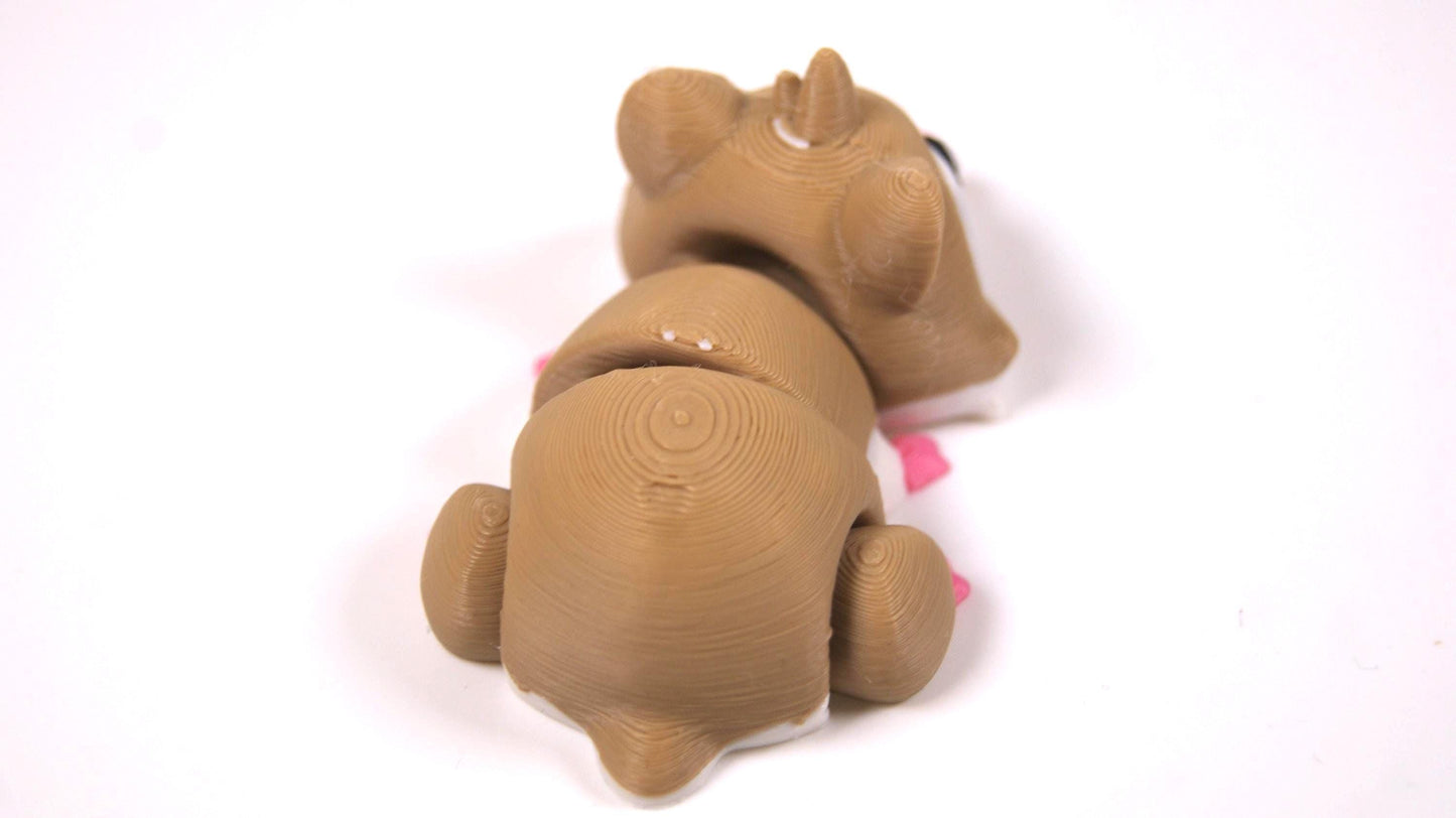Articulated Hamster Fidget Model – Flexible 3D Printed Hamster Pocket Animal – Sensory Desk Pet