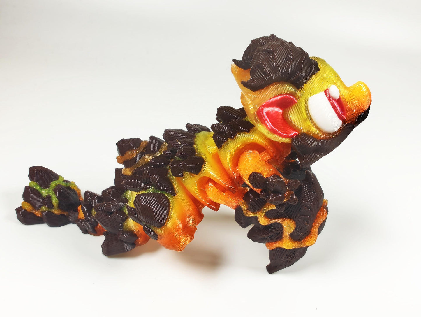 Articulated Dragon Fidget Collectable Volcano Dragon  - Pocket Animal Desk Pet - Lava Dragon and Storage Egg