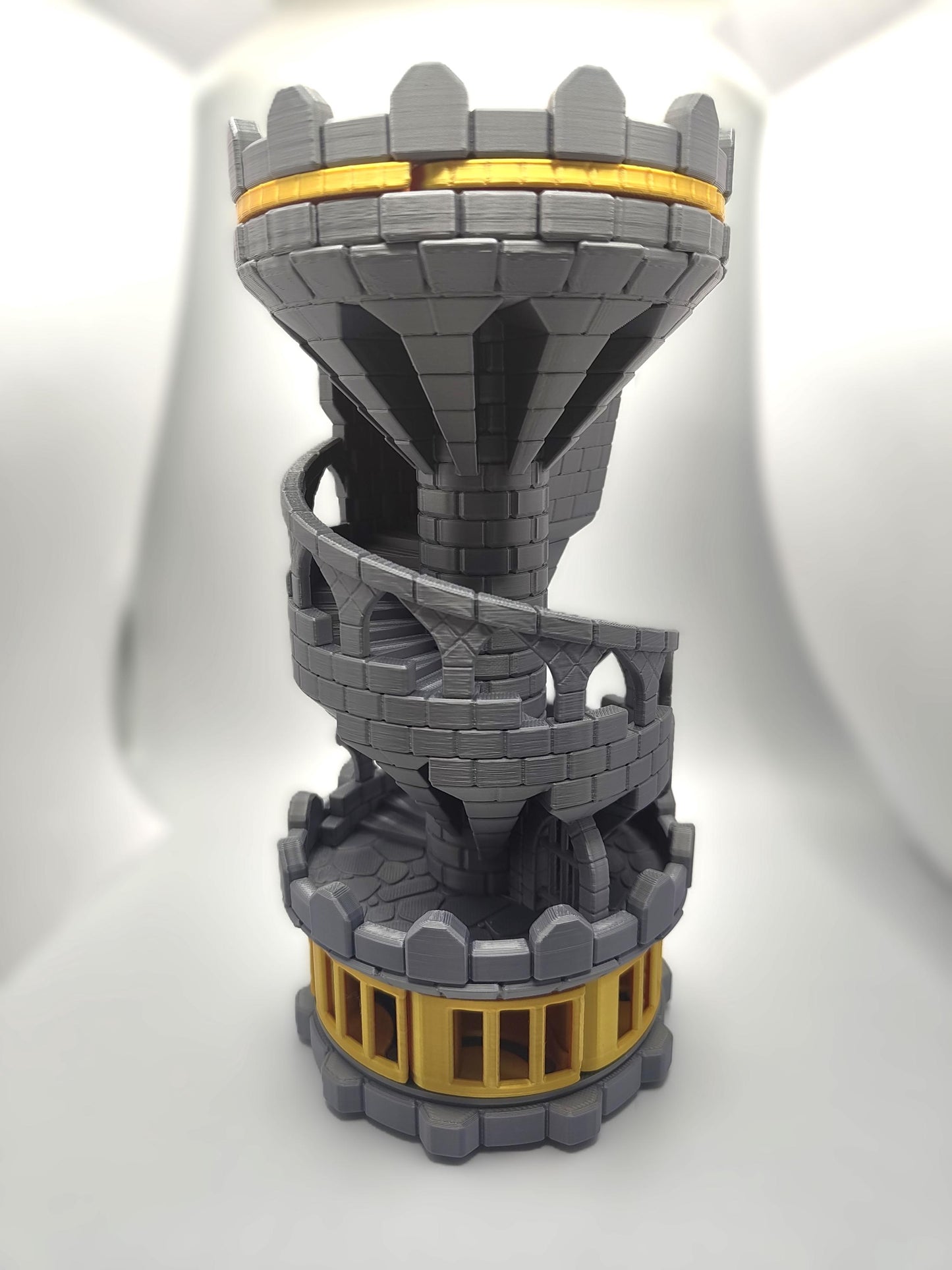 Mechanical Castle Dice Tower DnD Dice Tower – 3D Printed Dice Roller - Dice Storage Dice Jail Functional Iris Mechanism