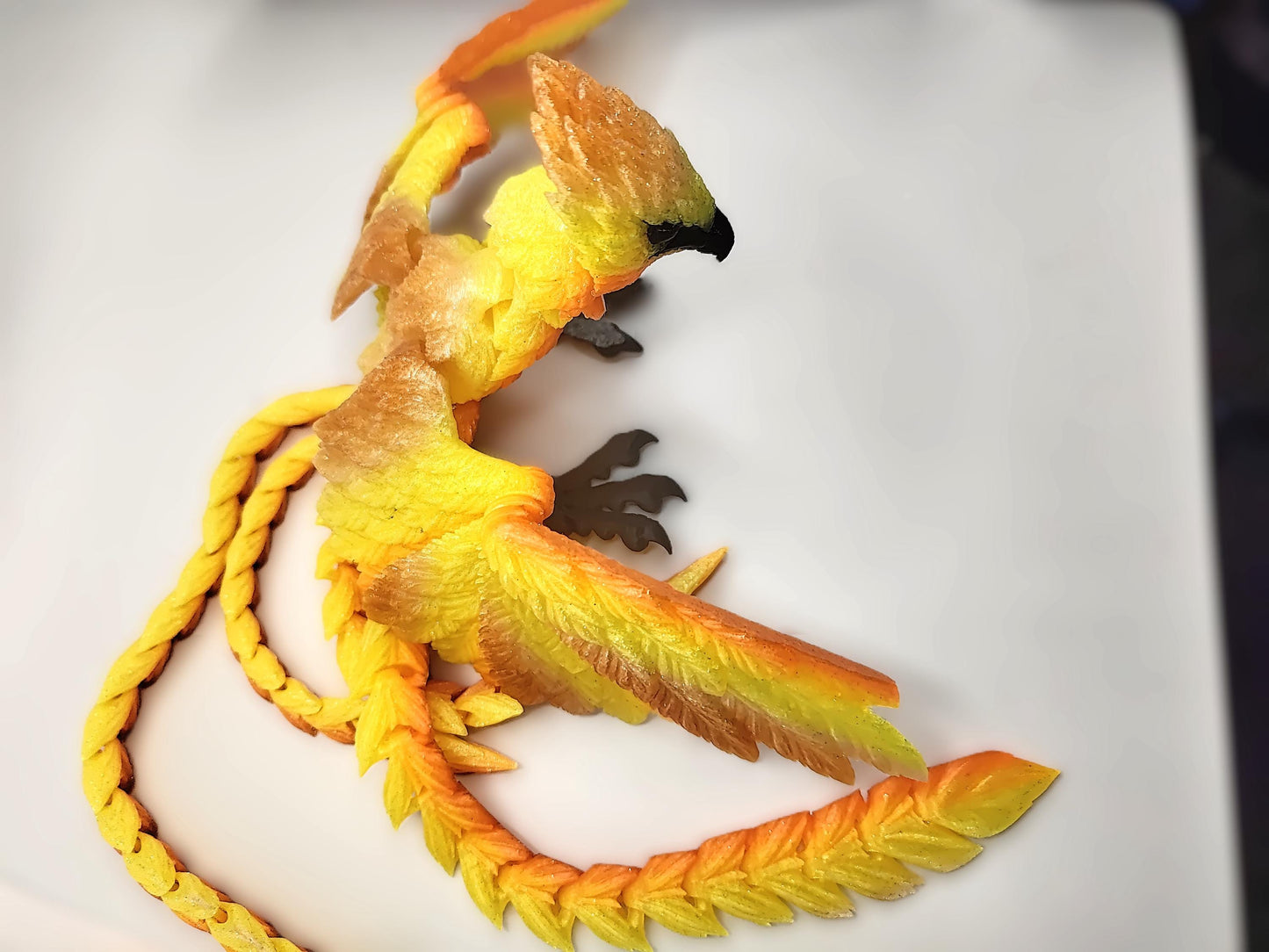 Articulated Phoenix Model 3D Printed Bird - 3D Printed Phoenix - Flexi Phoenix - Bird Ornament Display Item - Bird Fidget
