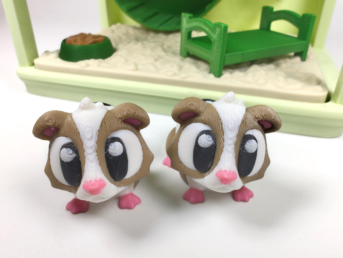 Guinea Pig Cage 3D Printed Diorama - Articulated Guinea Pig Fidget Collectable  - 3D Printed Guinea Pig and Cage set - Fidget Display