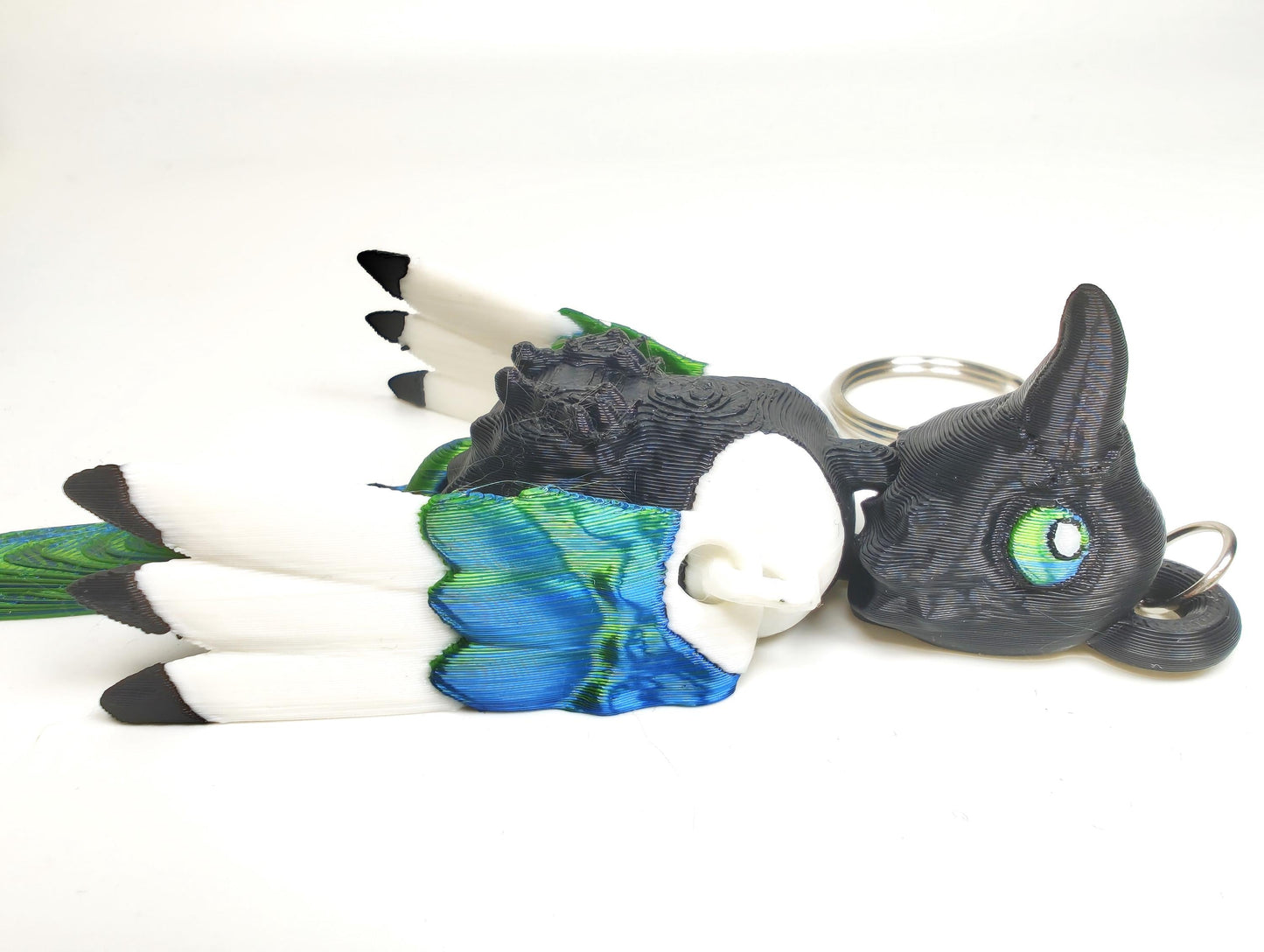 Articulated Magpie Keychain: 3D Printed Bird Fidget Keyring