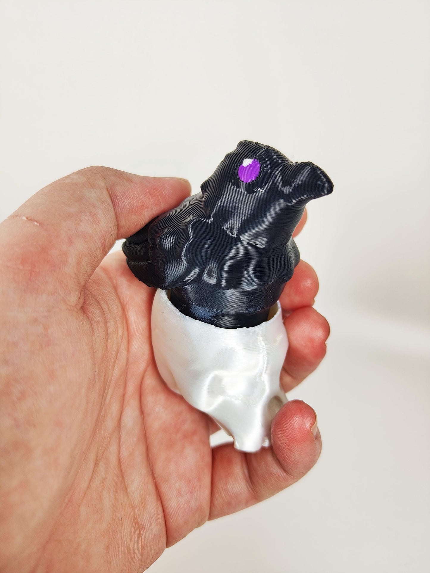Raven and Skull Fidget Clicker: 3D Printed PLA Bird Crow Toy Fidget